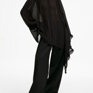 NWT H&M Studio Collection Black Chiffon Cape Top M & L. SOLD OUT. 1330707001